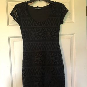 Black Derek Heart (Cavenders) Bodycon Midi Dress